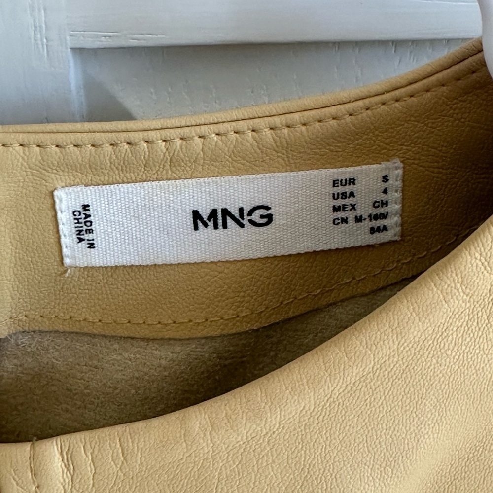 Mango Faux Leather Belted Shirt Jacket Camel Beige Size S - Picture 6 of 10